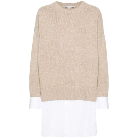 Stella Mccartney Women Maglione Stratificato In Lana E Cotone